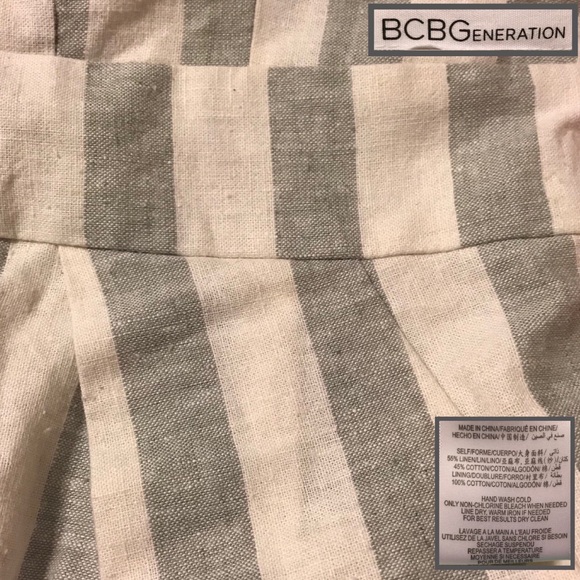 BCBGENERATION Chic Gray/Wht Stripe Strapless Dress - Picture 5 of 5